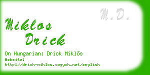 miklos drick business card